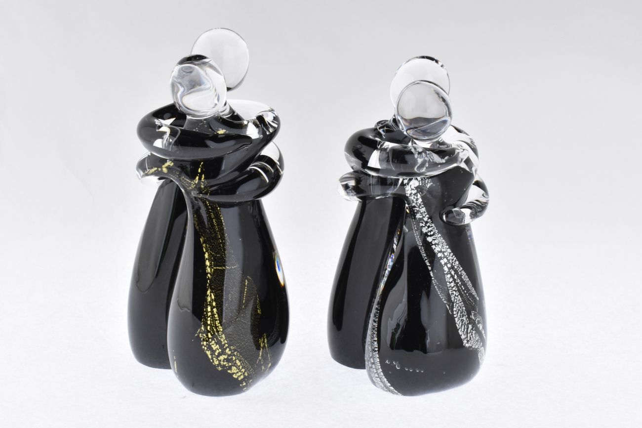 Art Glass Cuddling Couple -Small