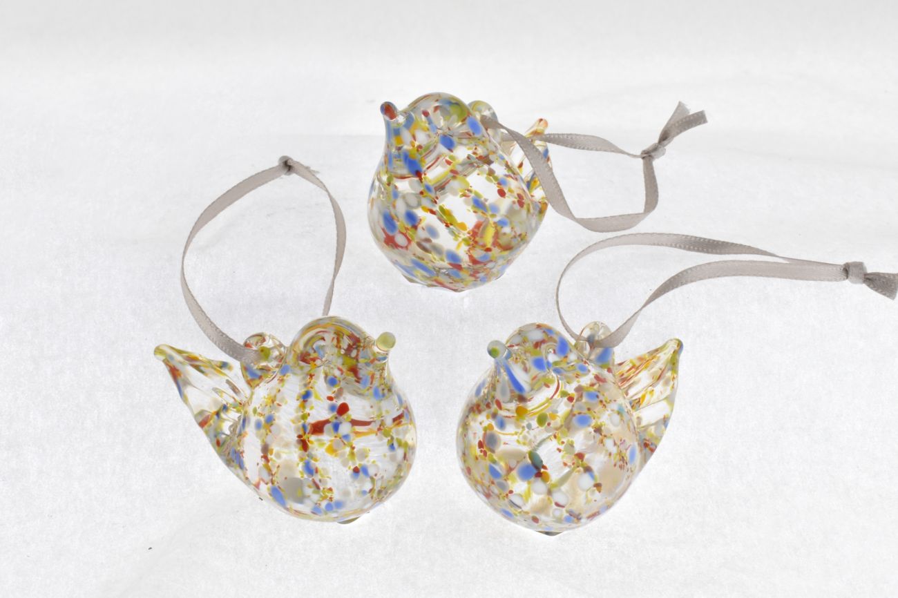 Art Glass vintage small bird Christmas tree decorations